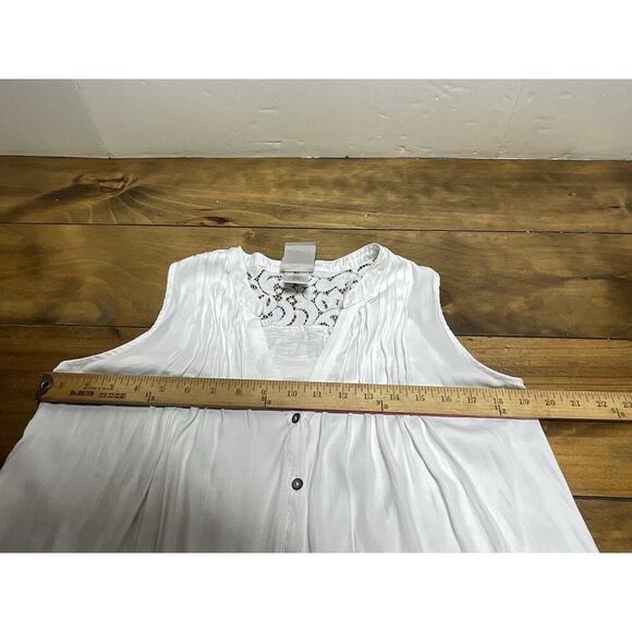 Dolan Anthropologie Sleeveless Henley Pintuck Top Medium - Picture 7 of 10